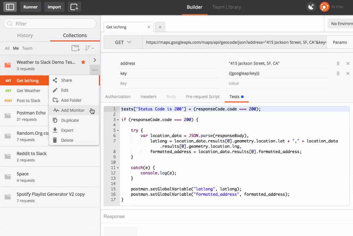 Create a Postman Monitor